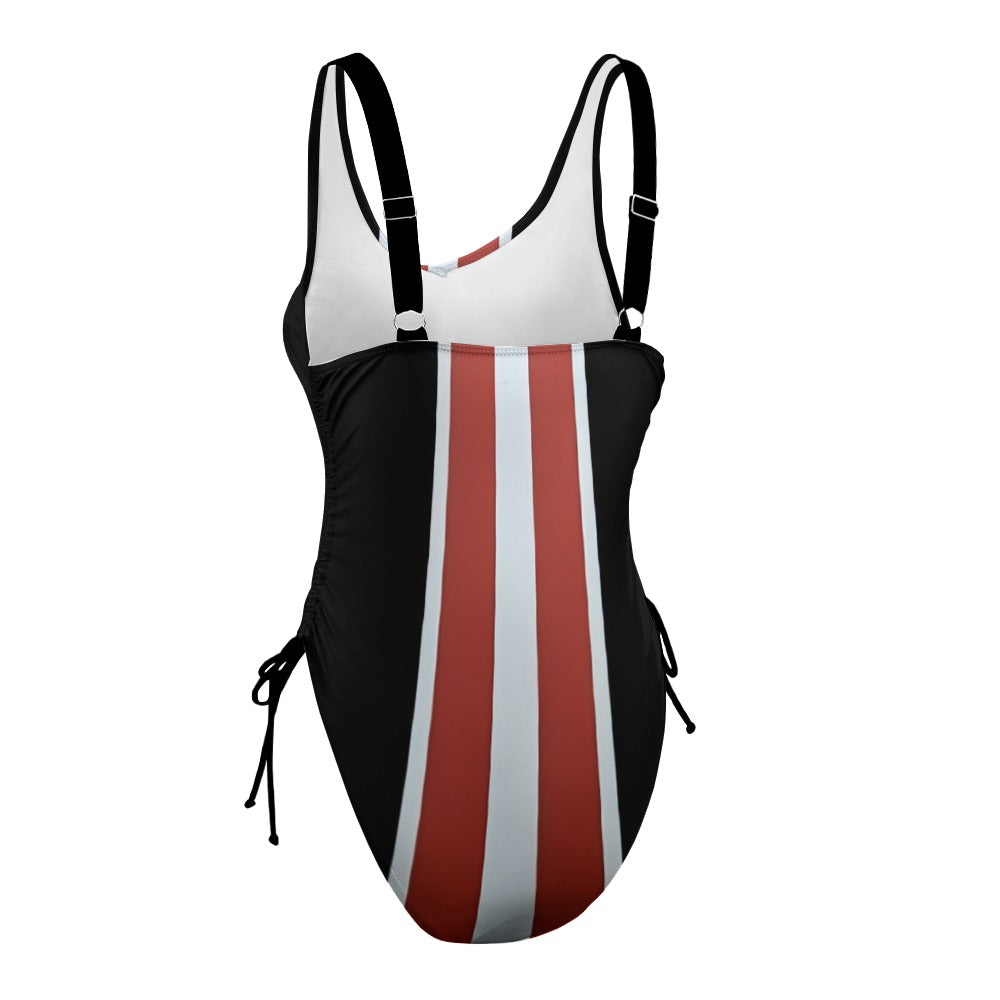 Ladies Racing Stripe One Piece Swimsuit