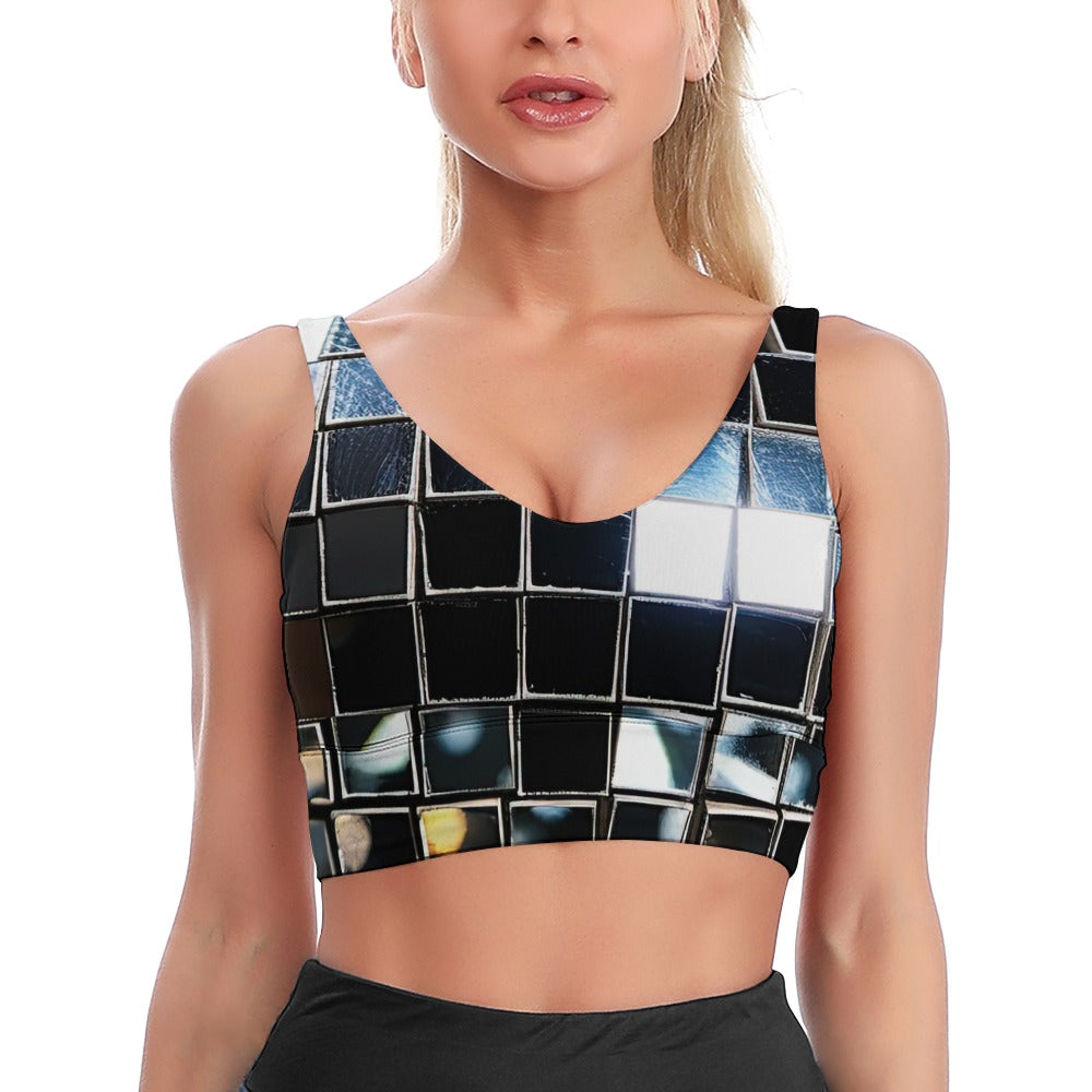 Disco Ball Texture Sports Bra