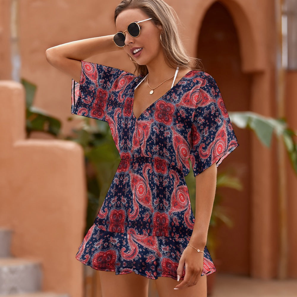 Ladies Thin Short Sleeve One Piece Dress