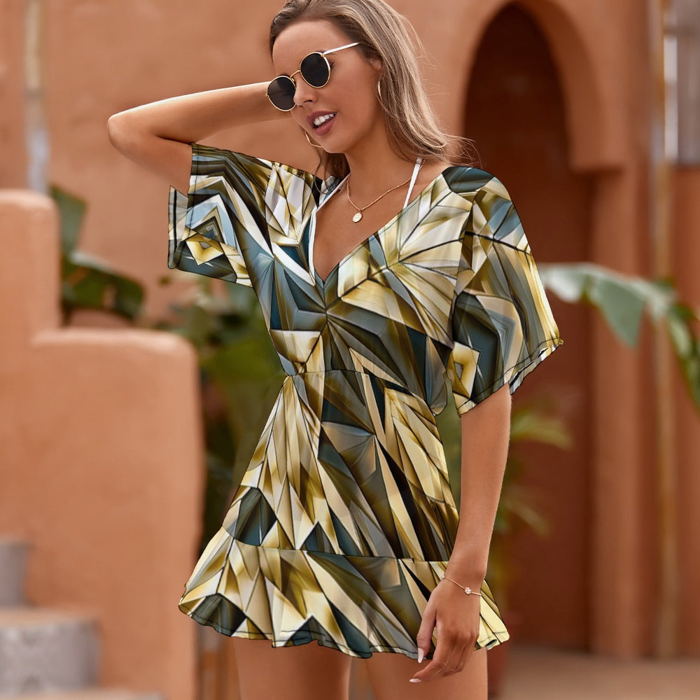 Ladies Thin Short Sleeve One Piece Dress