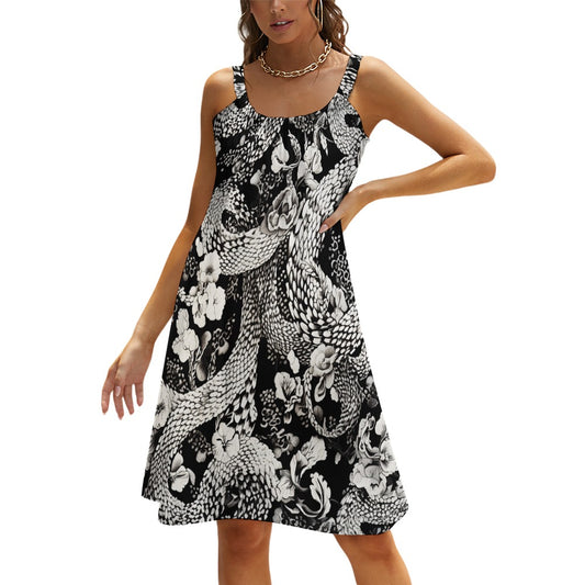 Black and White Snakeskin Sling Skirt