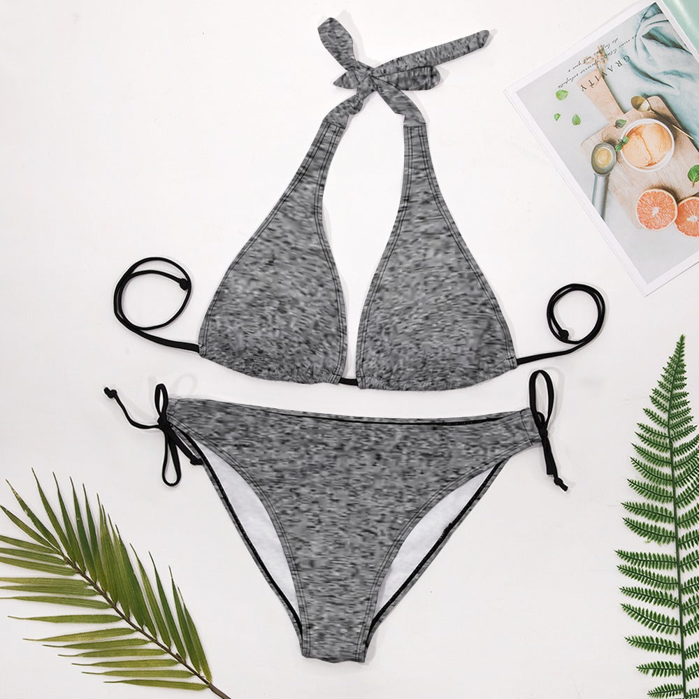 Ladies Sexy V-Neck TV Static Bikini Swimsuit Version 2