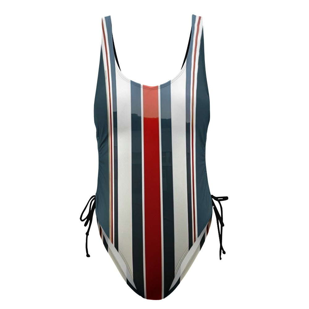 Ladies Red White and Blue One Piece Swimsuit
