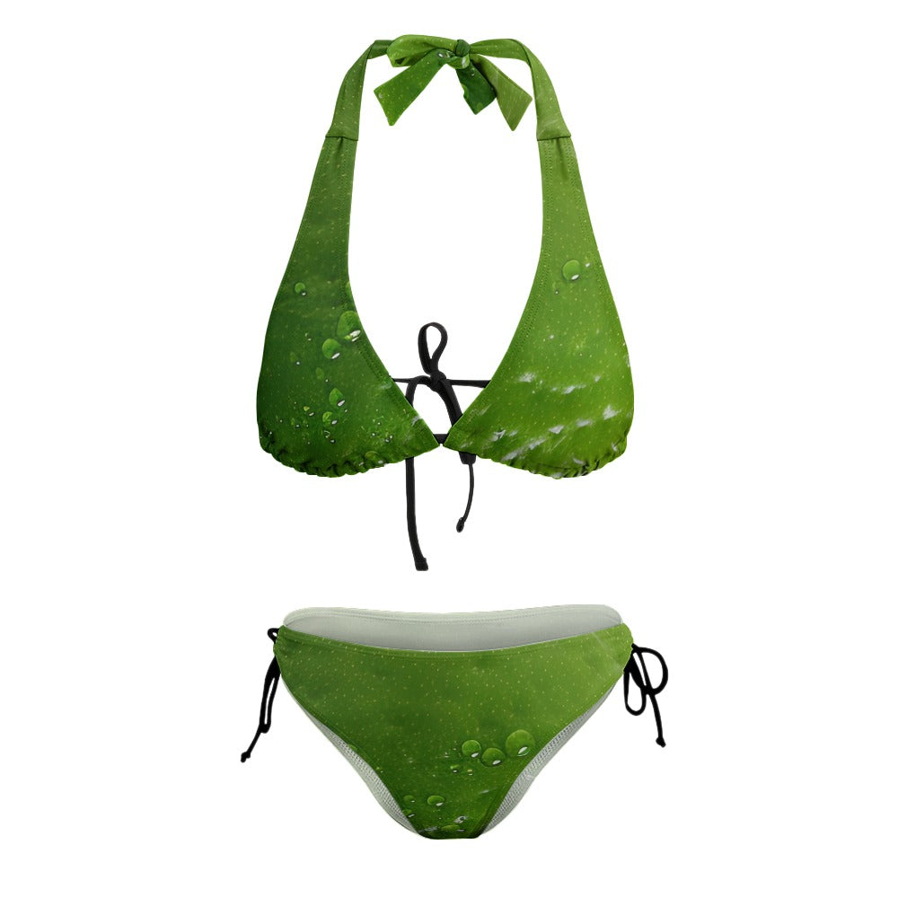 Ladies Sexy V-Neck Lime Bikini Swimsuit