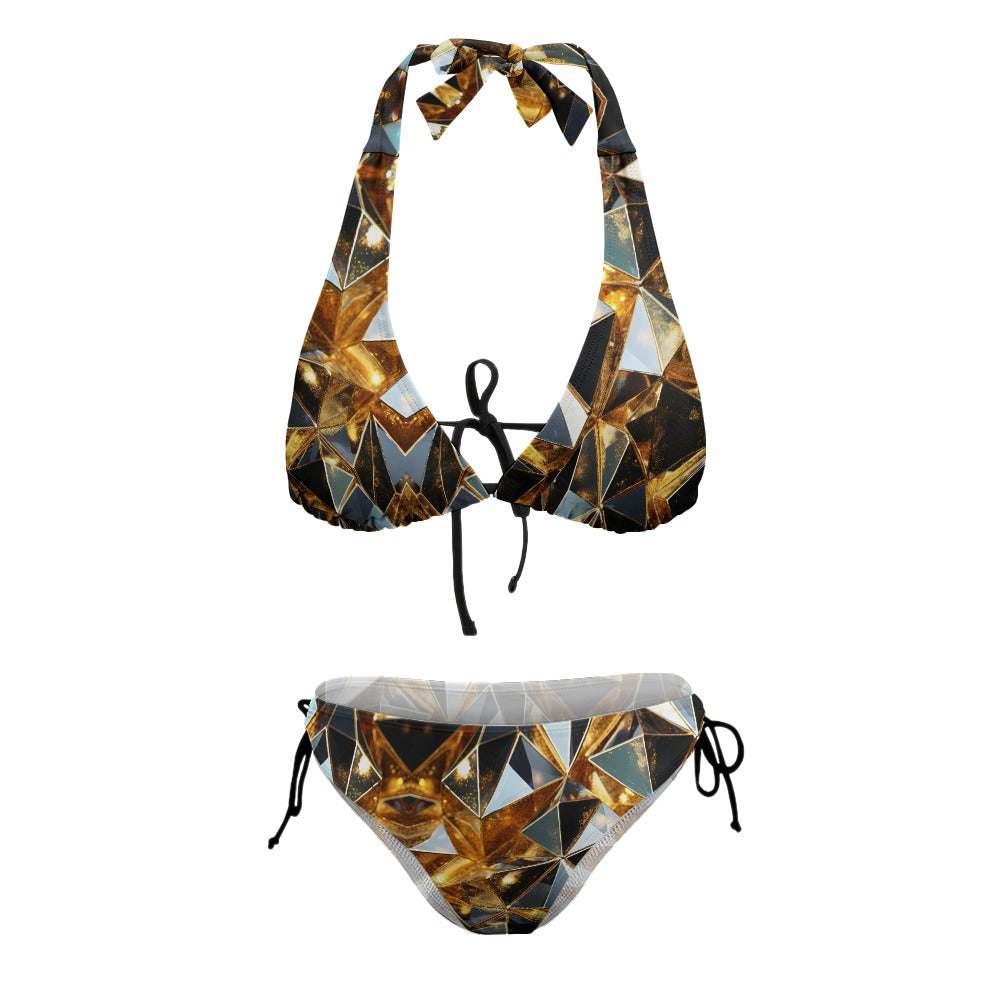 Ladies Sexy V-Neck Bikini Swimsuit