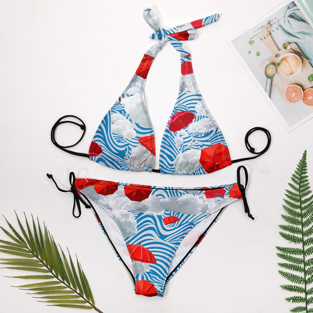 Ladies Sexy V-Neck Bikini Swimsuit