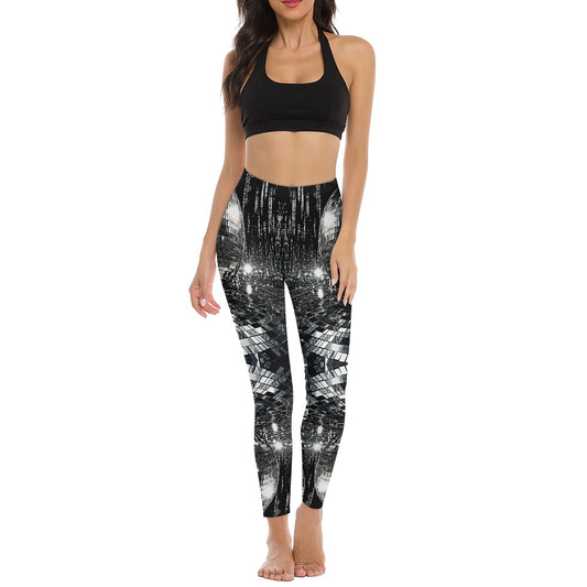 Black and White Disco Yoga Pants