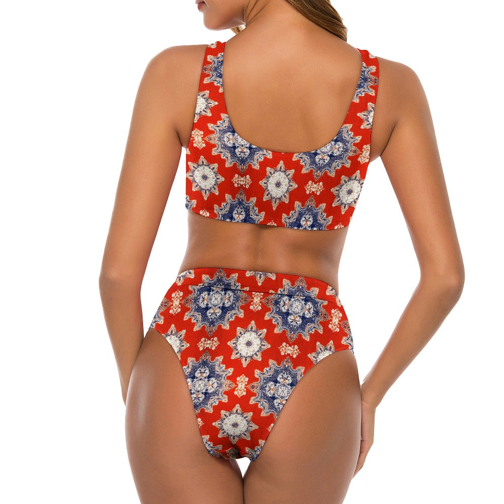 Women's Black Safflower Bikini Swimsuit