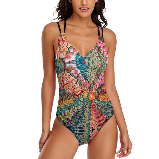 Psychedelic Floral One-piece Swimsuit