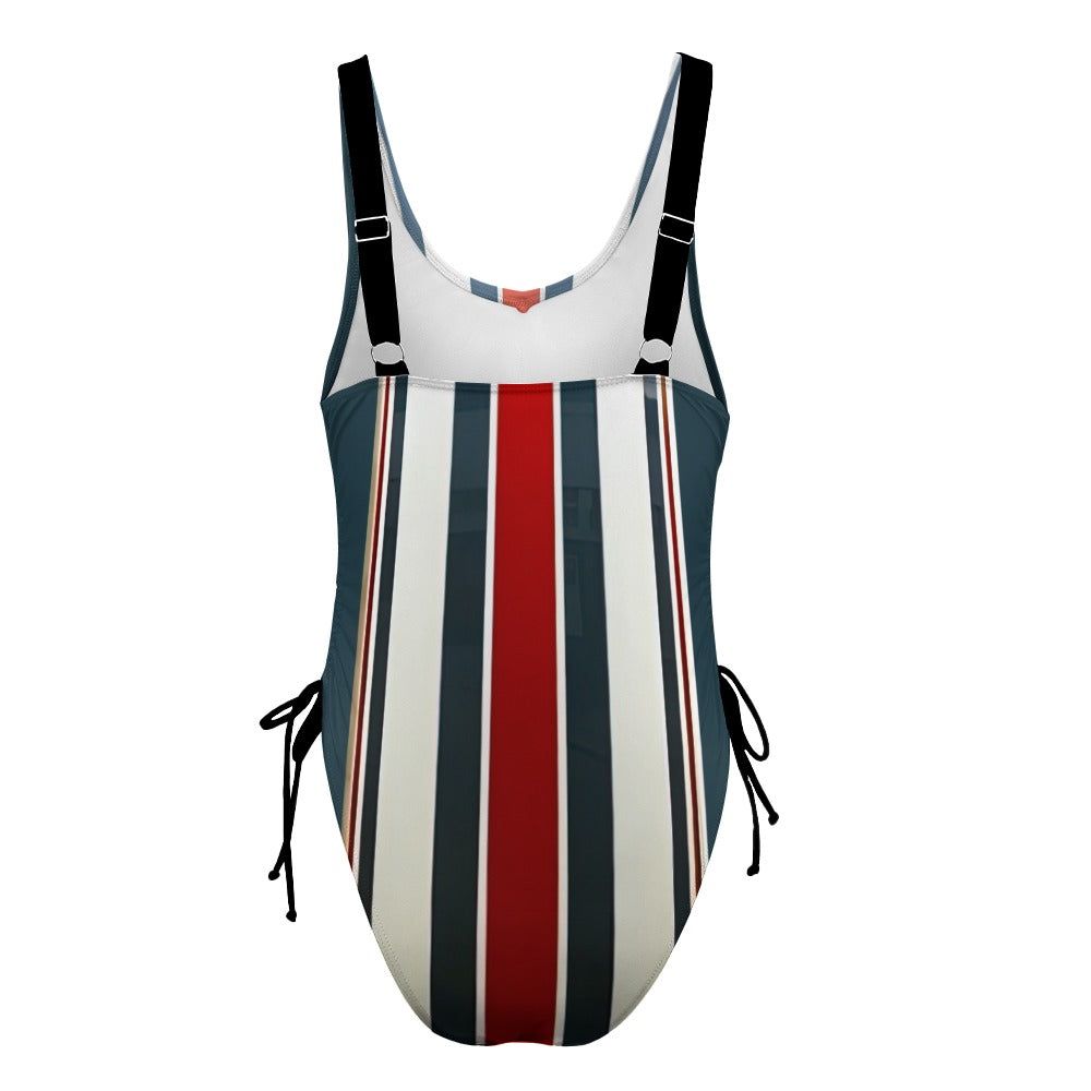 Ladies Red White and Blue One Piece Swimsuit