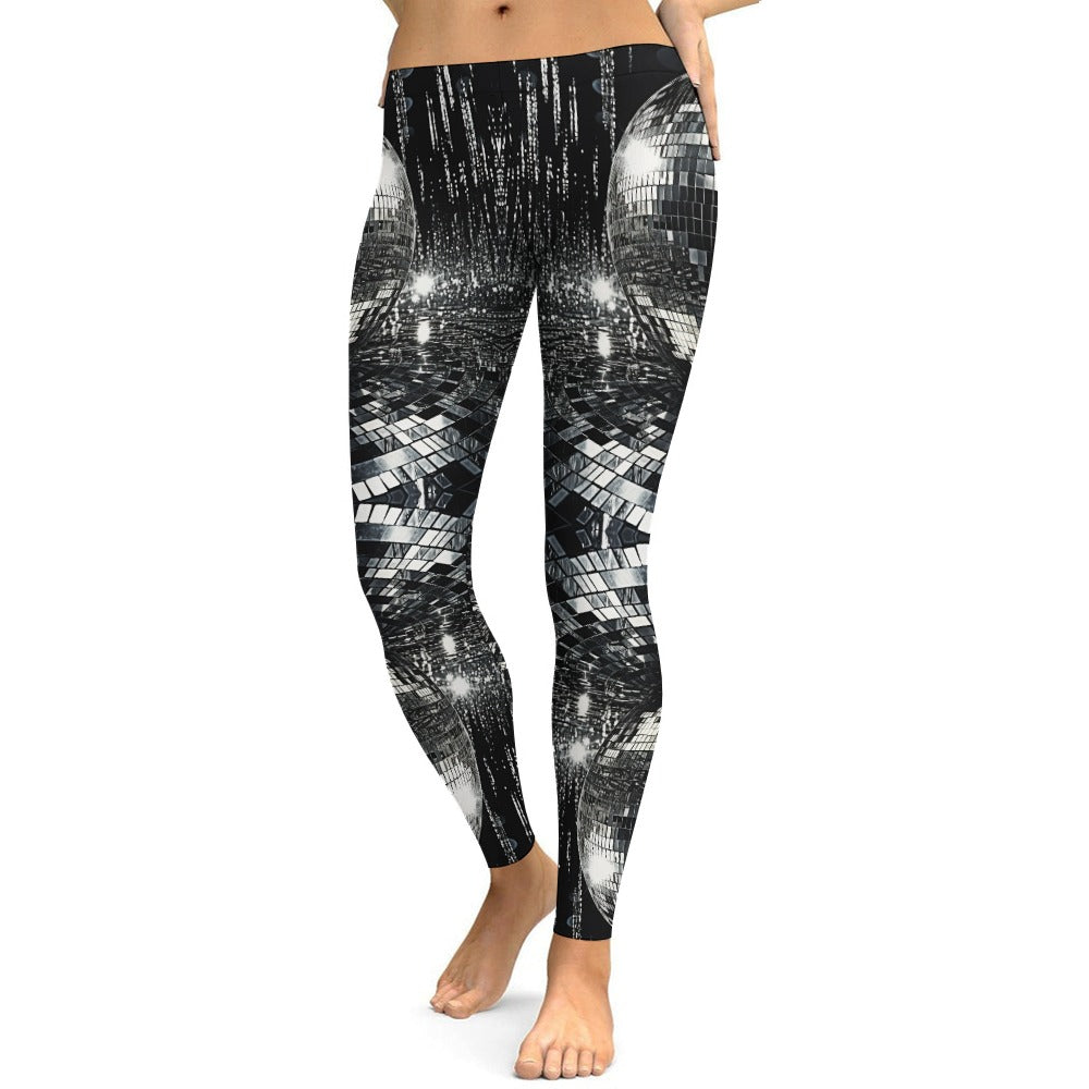 Black and White Disco Yoga Pants