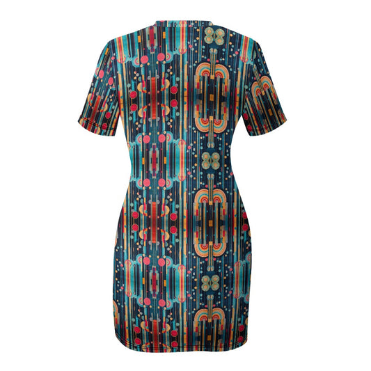 White Crew Neck Short Sleeve Dress