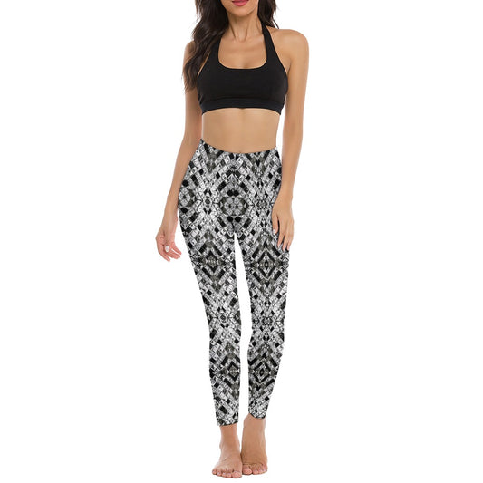 Black and White Diamond Yoga Pants