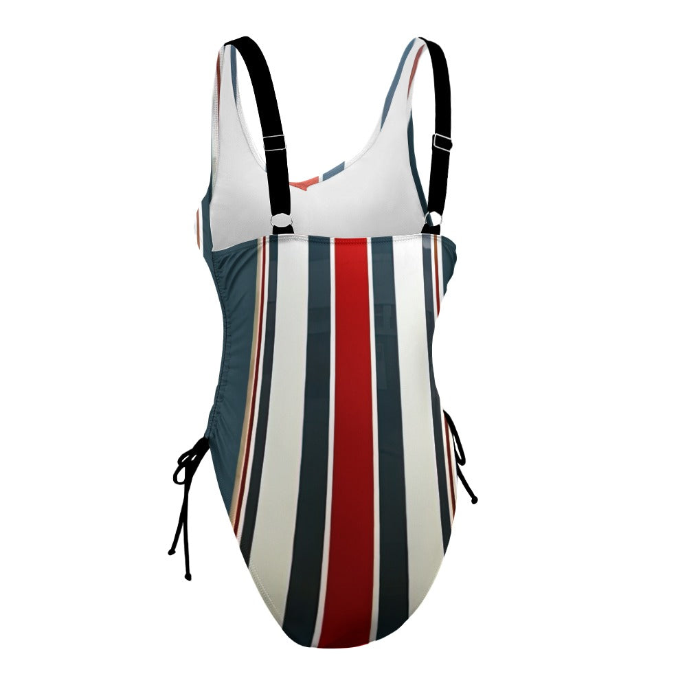 Ladies Red White and Blue One Piece Swimsuit