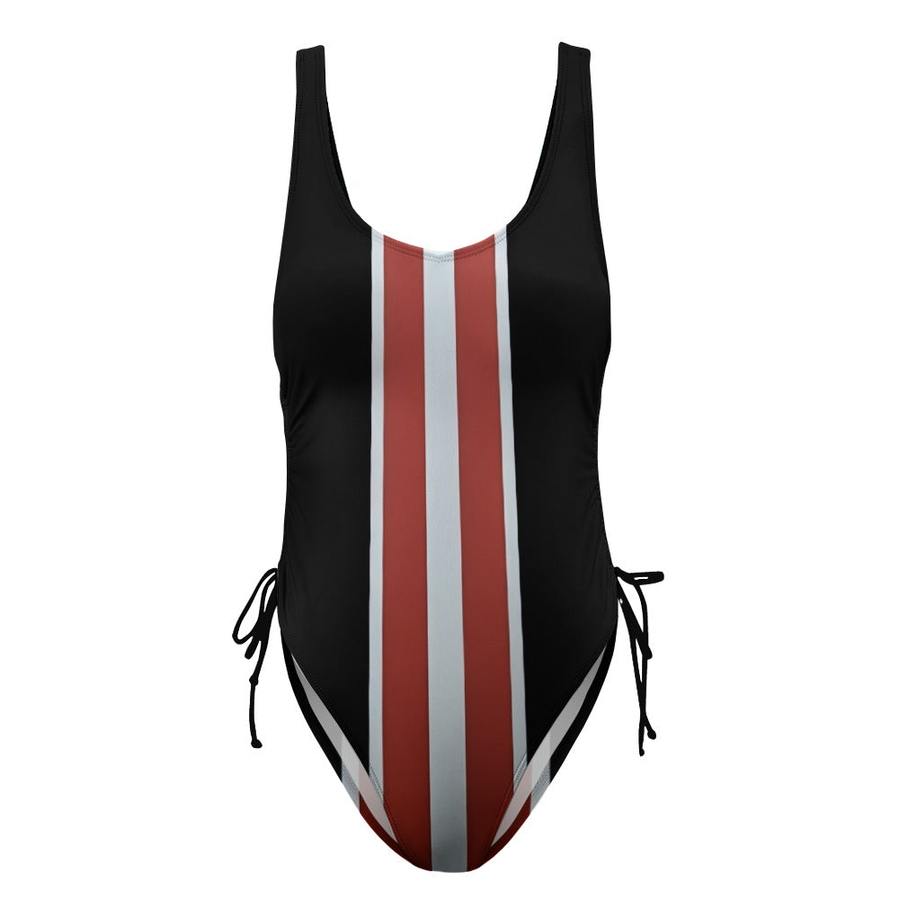 Ladies Racing Stripe One Piece Swimsuit