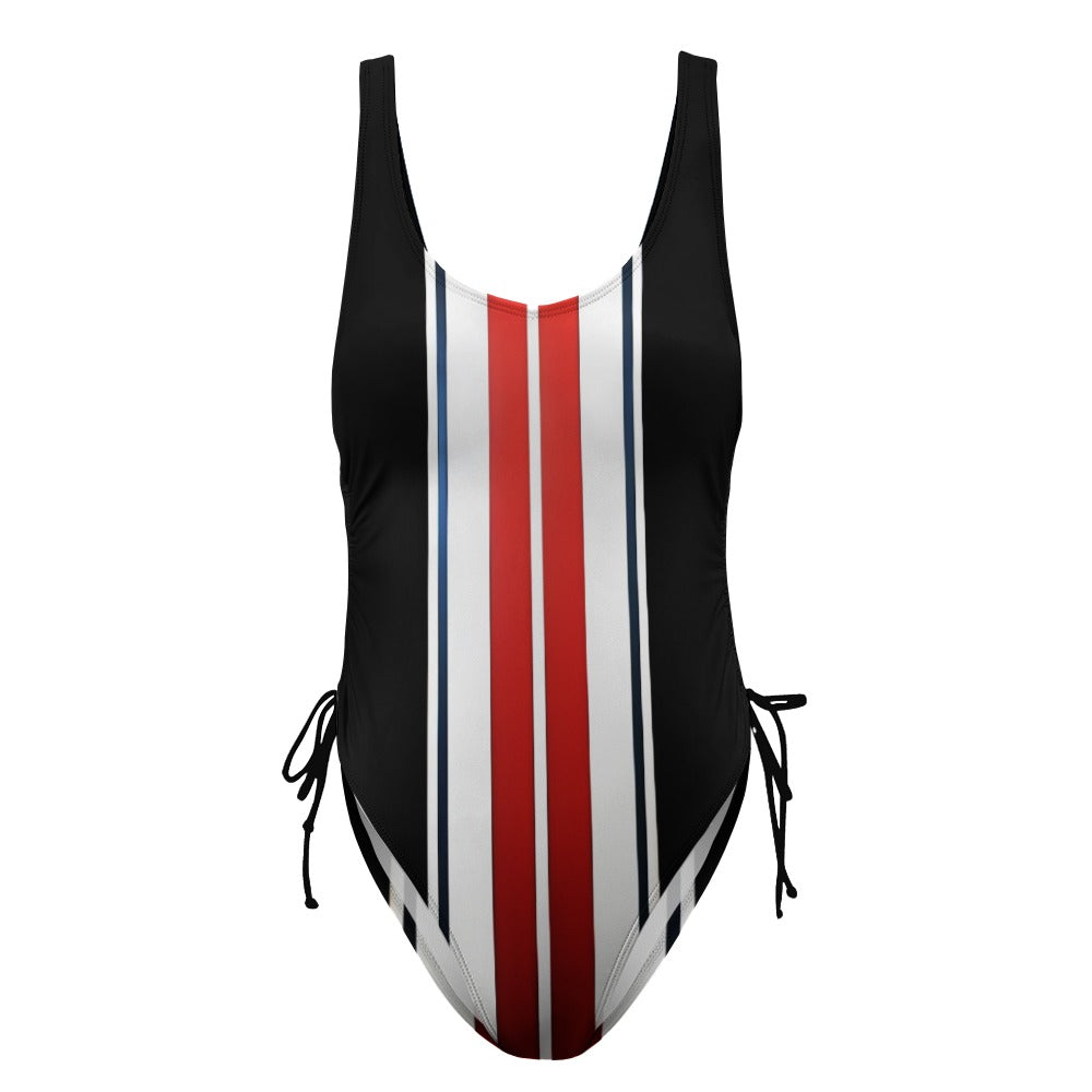 Ladies Racing Stripe One Piece Swimsuit
