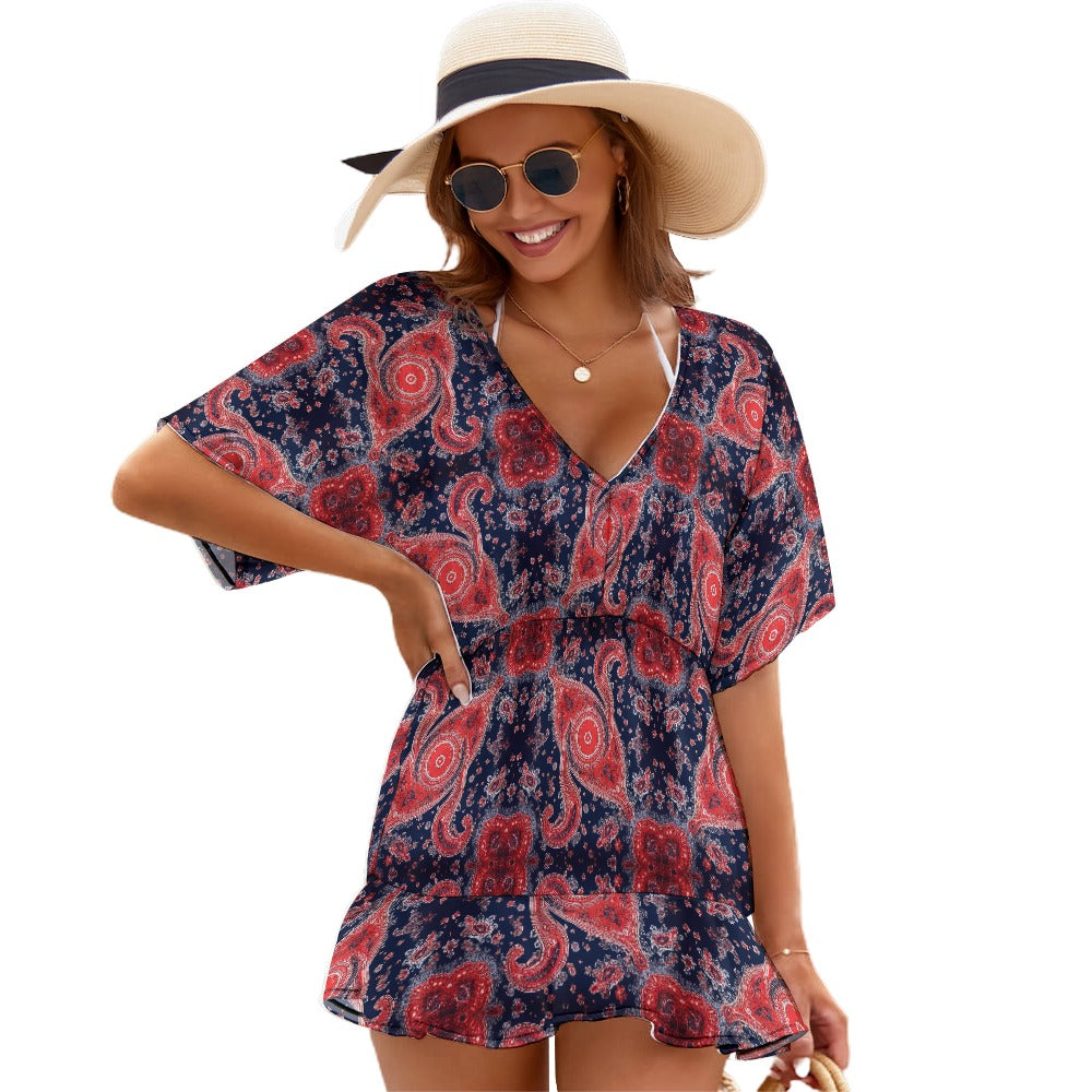 Ladies Thin Short Sleeve One Piece Dress