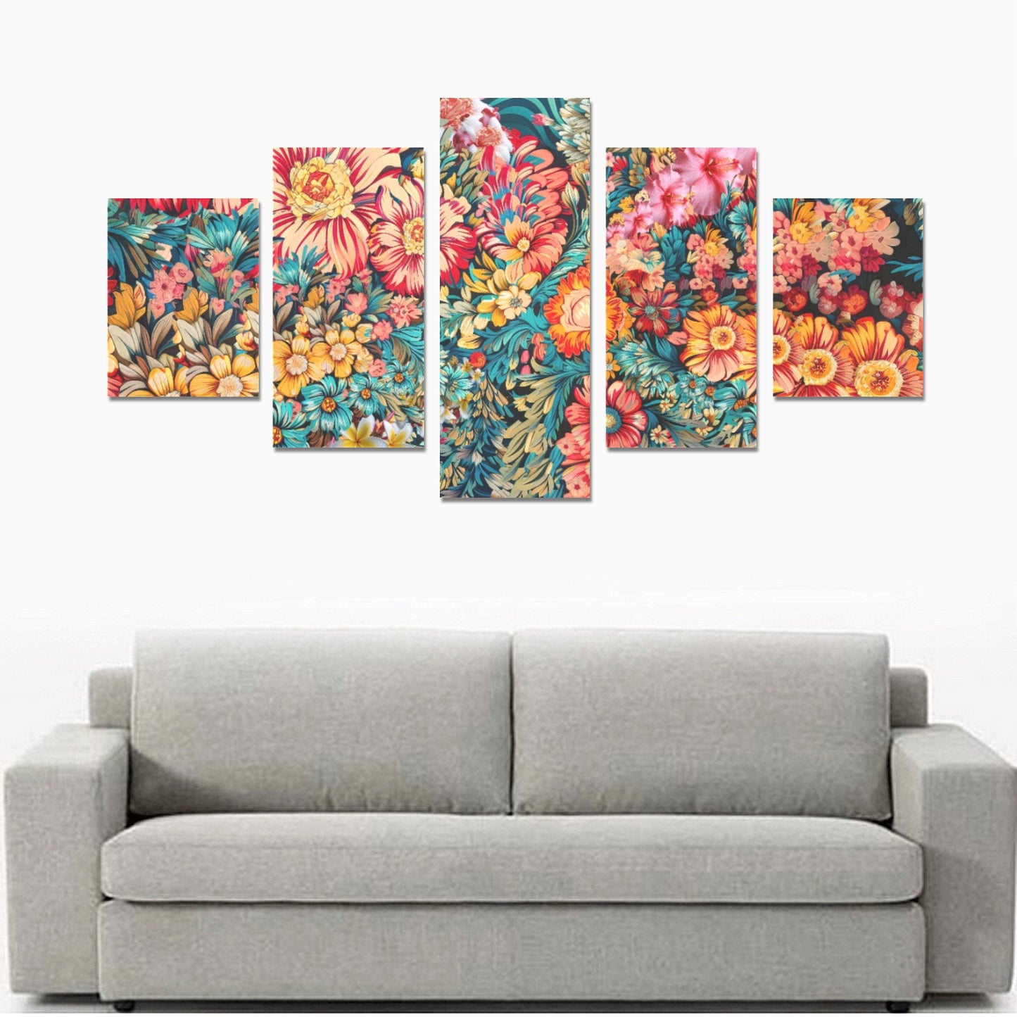 Canvas Wall Art Prints (No Frame) 5-Pieces/Set B