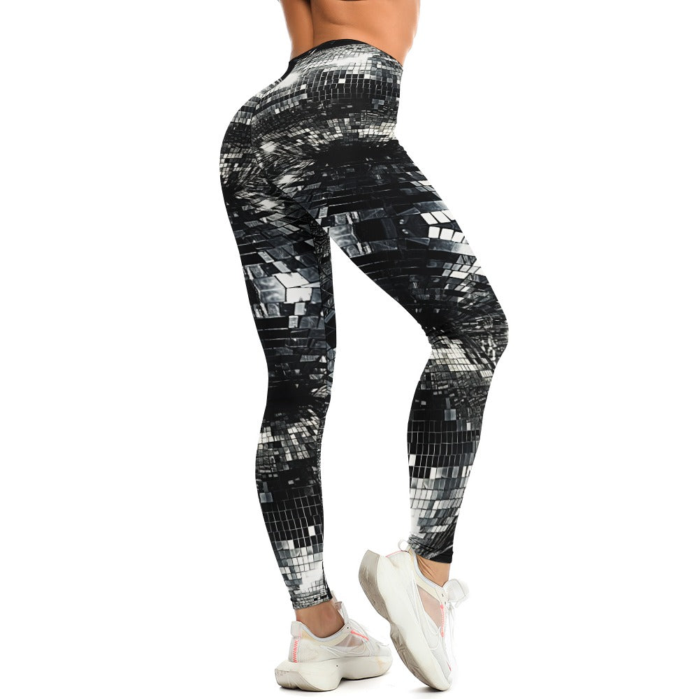 Black and White Disco Yoga Pants