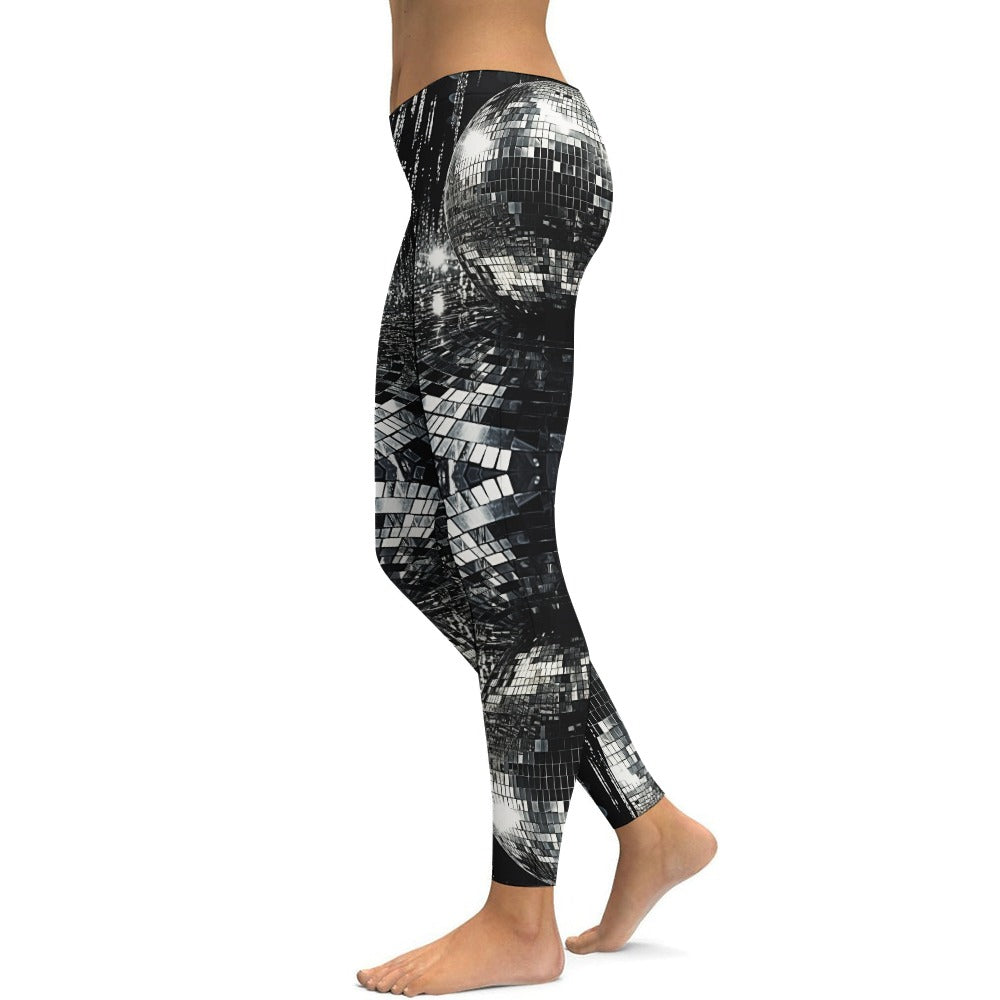 Black and White Disco Yoga Pants