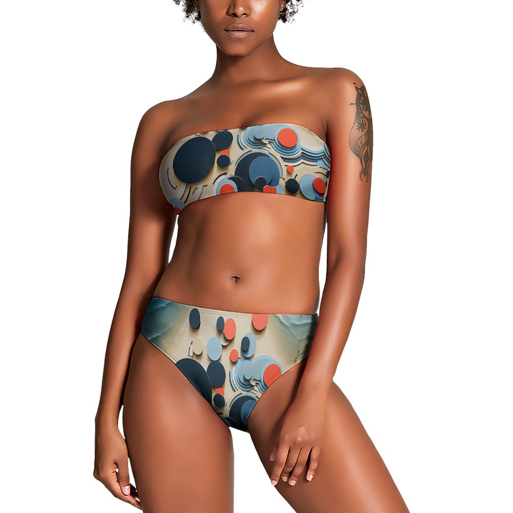 Retro Ladies Two Piece Bikini Swimsuit