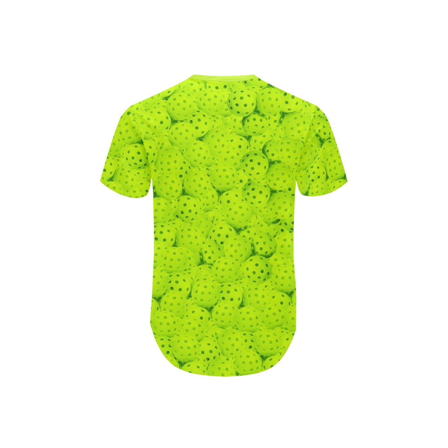 Neon Green Pickleball Curved Hem T-Shirt
