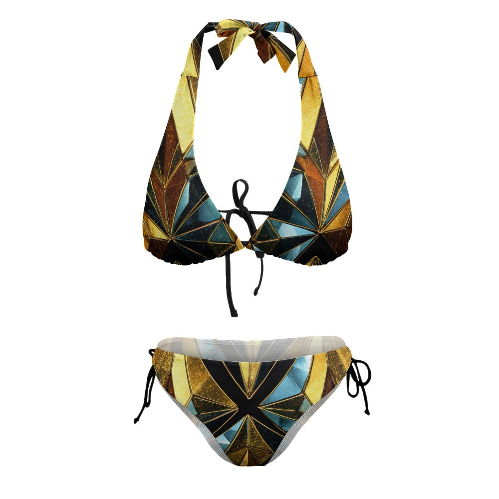 Ladies Sexy V-Neck Bikini Swimsuit