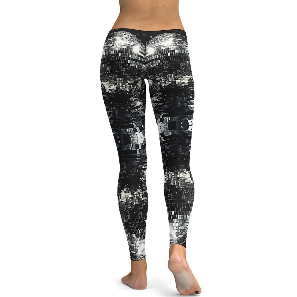 Black and White Disco Yoga Pants