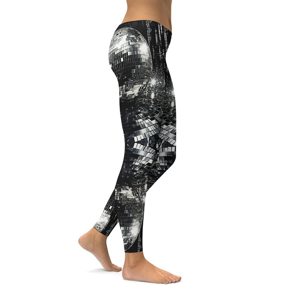 Black and White Disco Yoga Pants