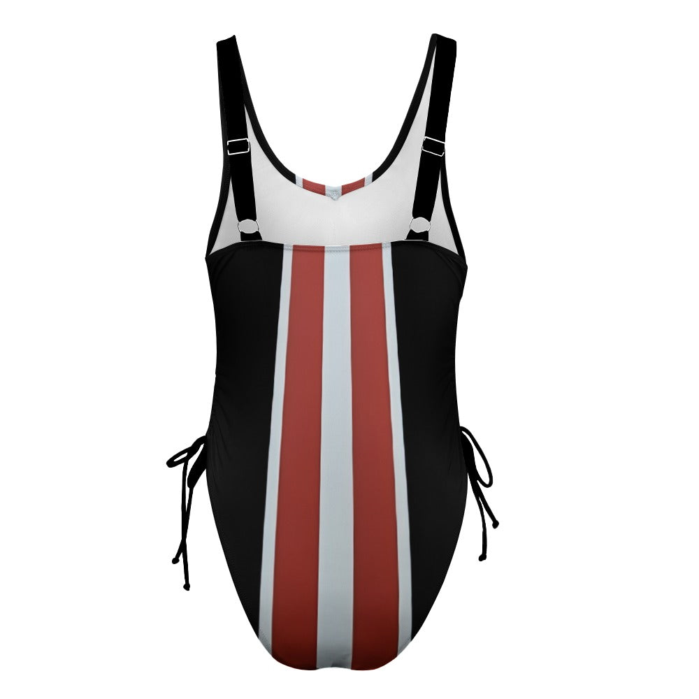 Ladies Racing Stripe One Piece Swimsuit
