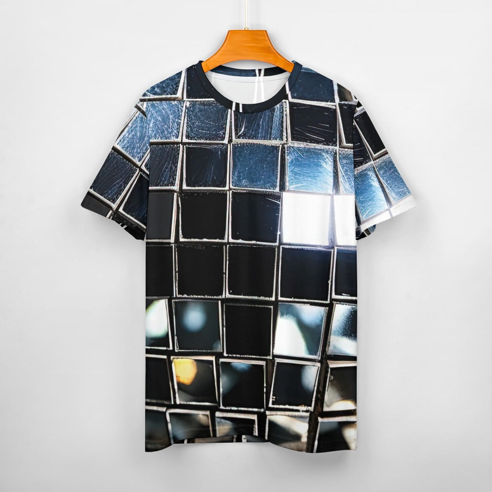 Women's 100% Cotton Disco Squares T-Shirt