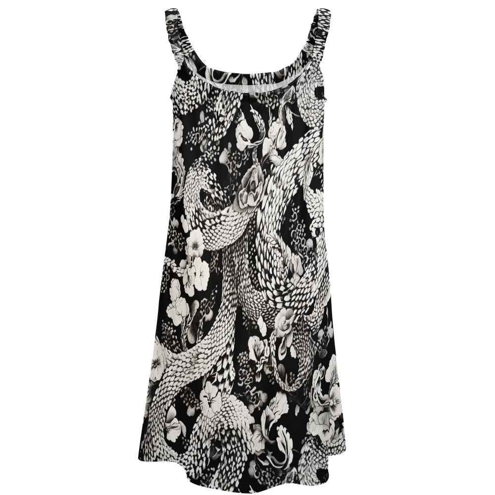 Black and White Snakeskin Sling Skirt
