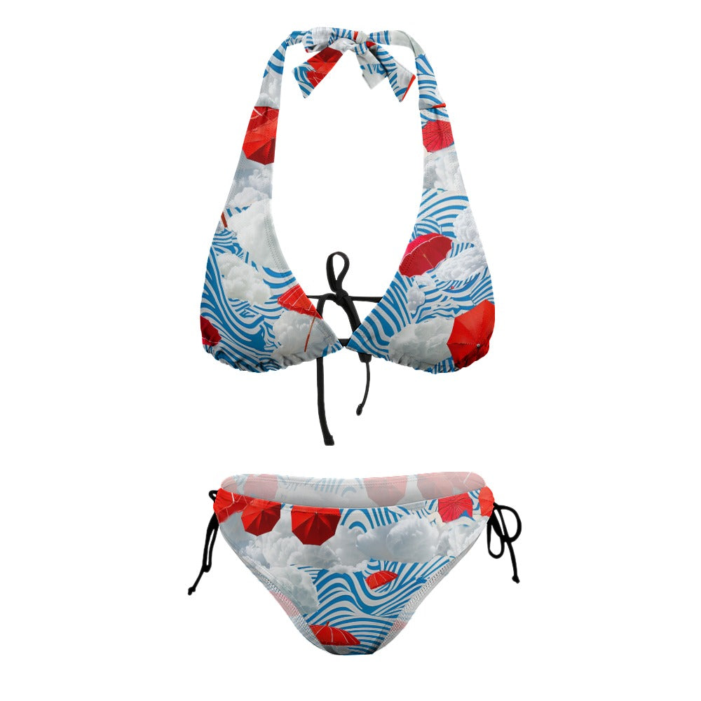 Ladies Sexy V-Neck Bikini Swimsuit
