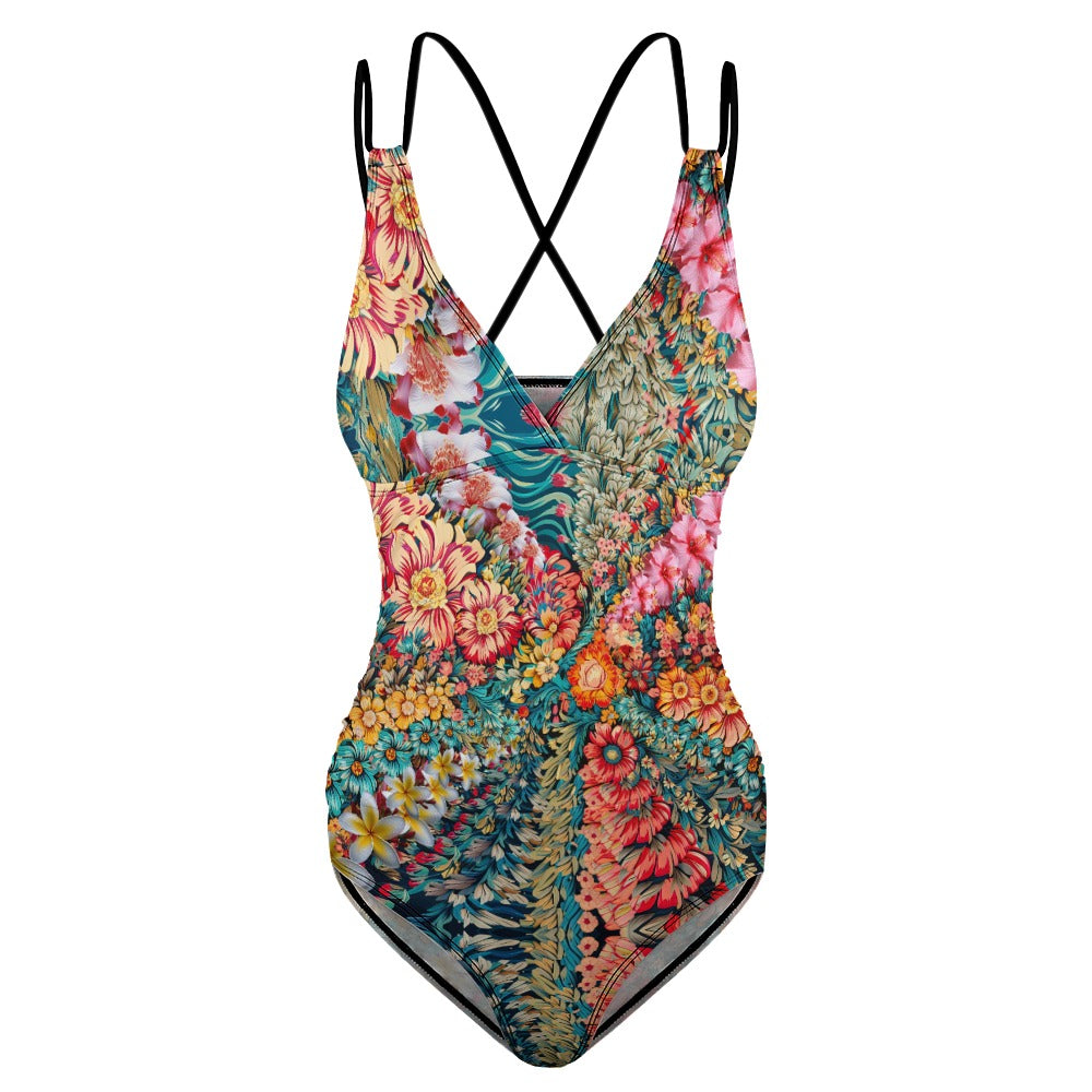 Psychedelic Floral One-piece Swimsuit