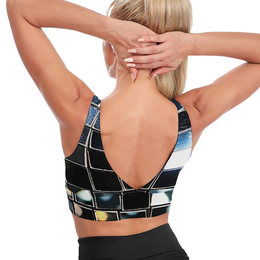 Disco Ball Texture Sports Bra