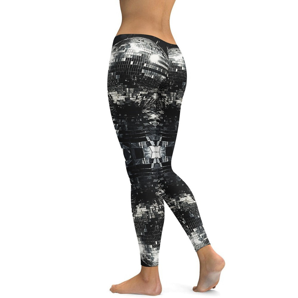 Black and White Disco Yoga Pants